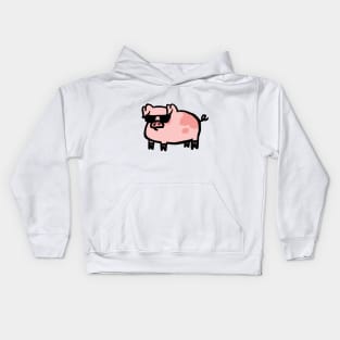 Cute Cartoon Piggy Too Cool Kids Hoodie